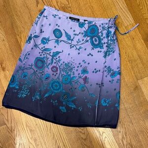 Valerie Stevens Silk size 12 Purple and Blue Floral Skirt